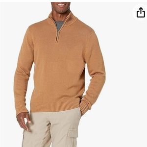 NWT goodthreads men’s caramel  quarter zipper  sweater cotton XS